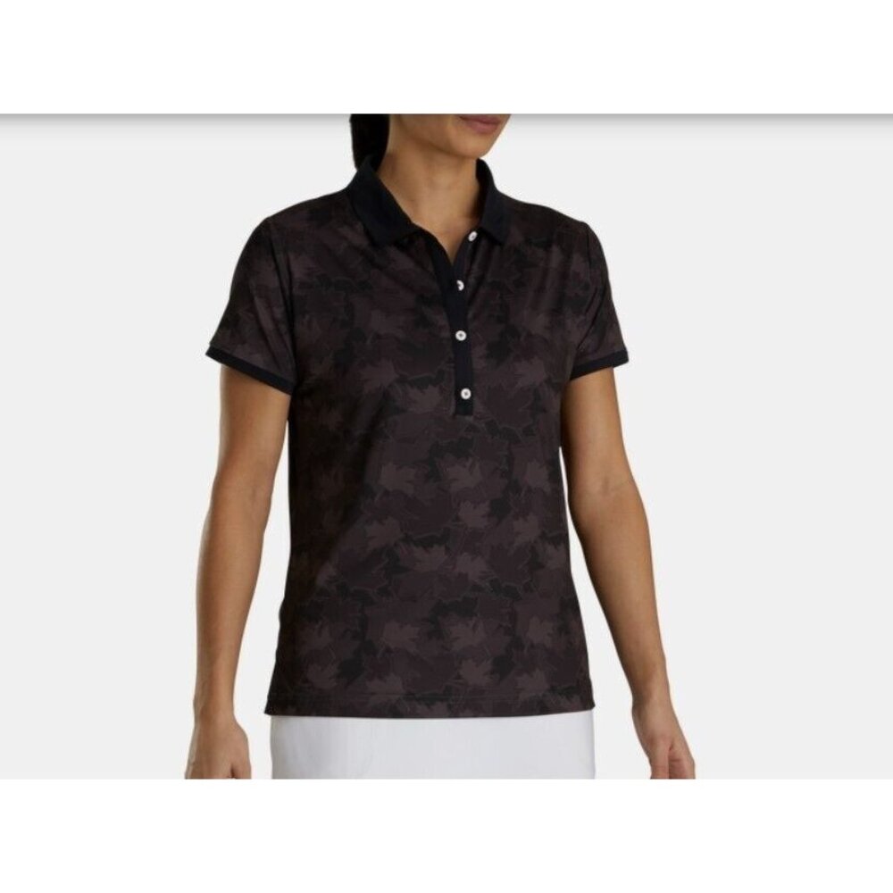 Footjoy Canada Day Tonal Leaf Print Polo Top ( S )